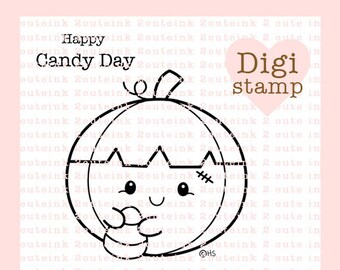 Franken Pumpkin Digital Stamp - Pumpkin Digital Stamp - Halloween Digital Stamps - Digital Stamps for Card Making - Halloween Lineart - Digi