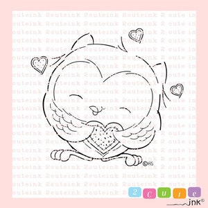 Owl You Need Is Love Digital Stamp Valentine Printable Owl Stamp Owl Printable for Cardmaking image 1