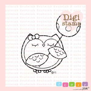 Tulip Owl Digital Stamp for Card Making, Paper Crafts, Scrapbooking, Hand Embroidery, Invitations, Stickers, Cookie Decorating, Crafts