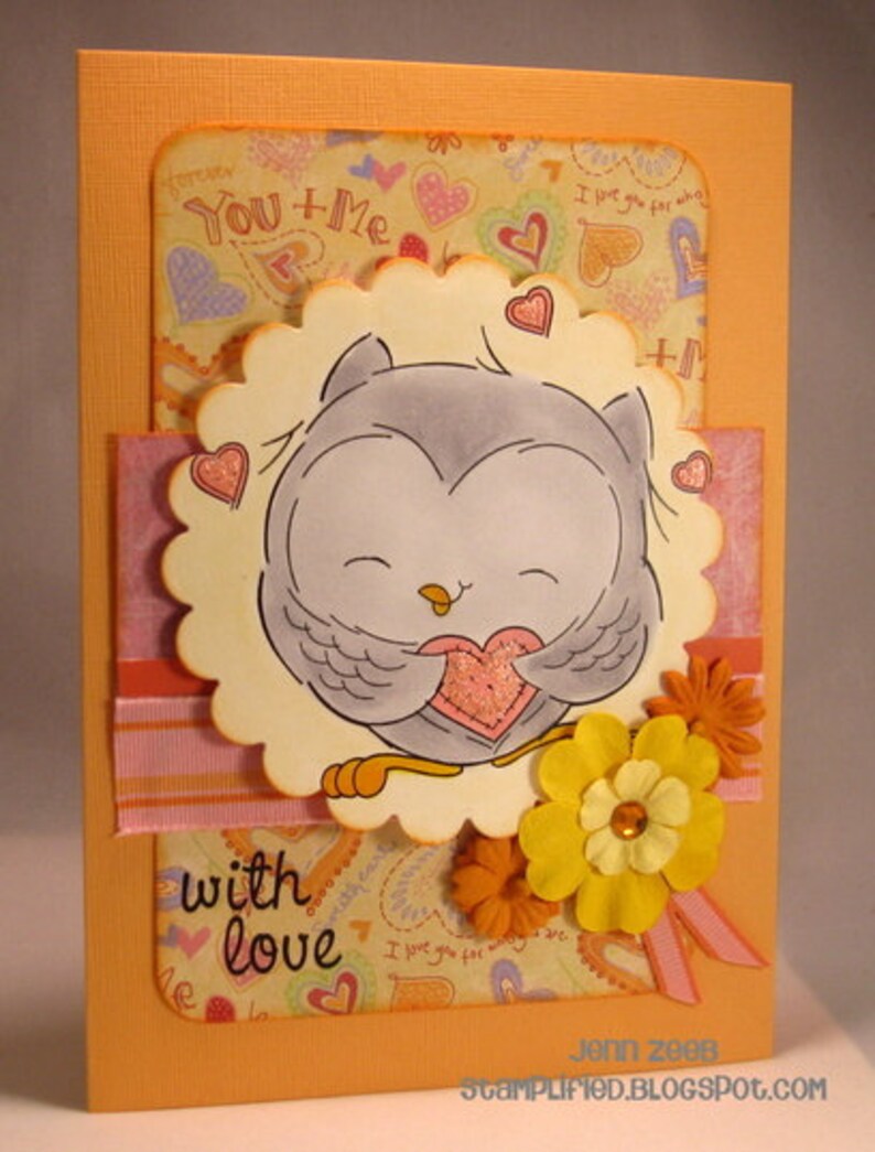 Owl You Need Is Love Digital Stamp Valentine Printable Owl Stamp Owl Printable for Cardmaking image 2