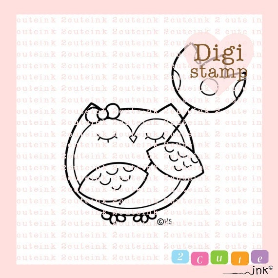 Tulip Owl Digital Stamp for Card Making, Paper Crafts, Scrapbooking, Hand Embroidery, Invitations, S