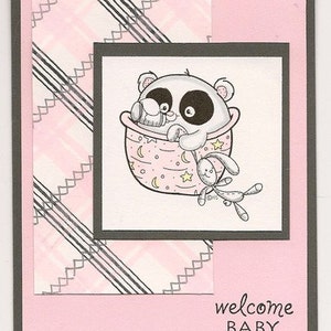 Baby Panda Digital Stamp for Card Making, Paper Crafts, Scrapbooking, Hand Embroidery, Invitations, Stickers, Coloring Pages image 2