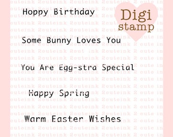 Easter Sentiments Digital Stamp for Card Making, Paper Crafts, Stickers and More!