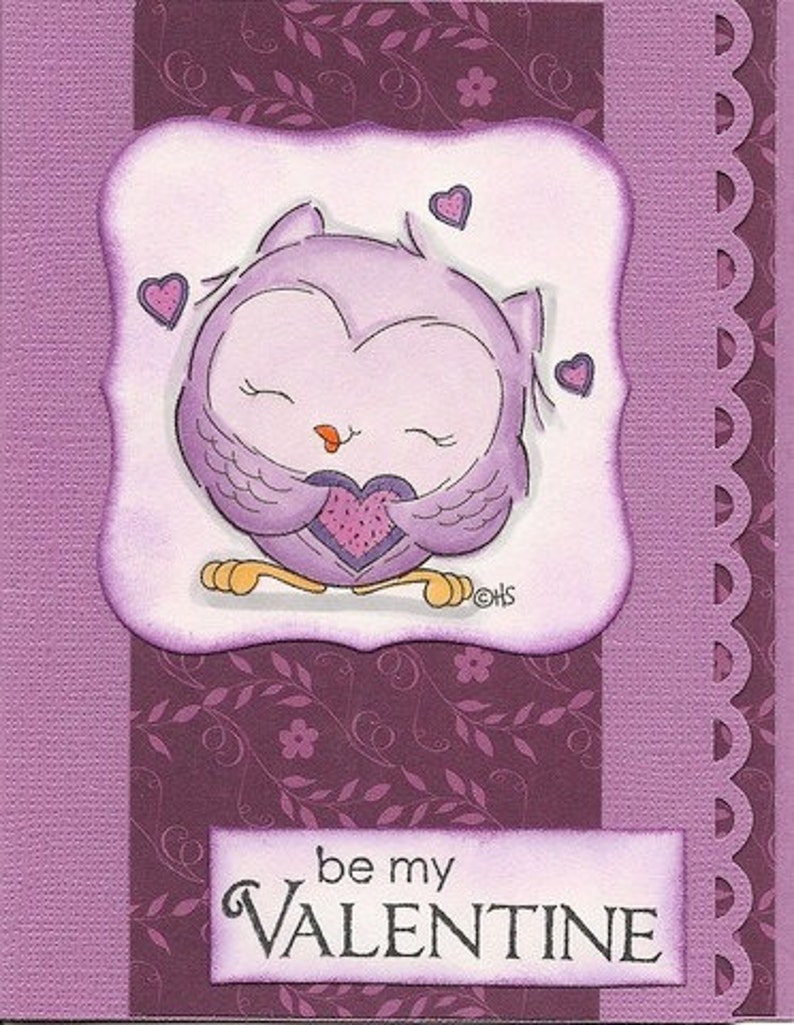 Owl You Need Is Love Digital Stamp Valentine Printable Owl Stamp Owl Printable for Cardmaking image 3
