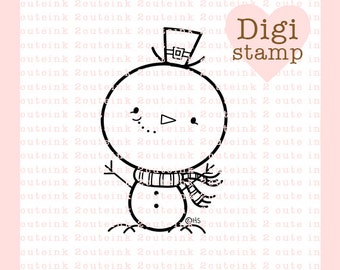 Snowman Boy Digital Stamp for Card Making, Paper Crafts, Scrapbooking, Hand Embroidery, Invitations, Coloring Pages