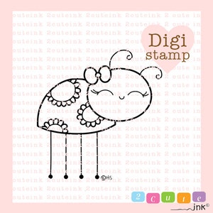 Happy Ladybug Digital Stamp - Ladybug Stamp - Digital Ladybug Stamp - Ladybug Art - Bug Card Supply - Bug Craft Supply