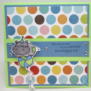 Hippo Balloon Digital Stamps for Card Making, Paper Crafts, Scrapbooking, Stickers, Coloring Pages image 4