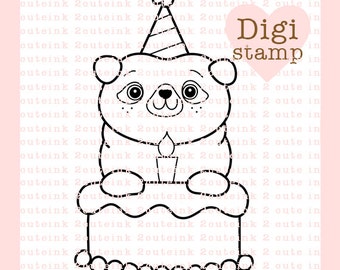 Birthday Pug Digital Stamp for Card Making, Paper Crafts, Scrapbooking, Hand Embroidery, Invitations, Stickers, Coloring Pages