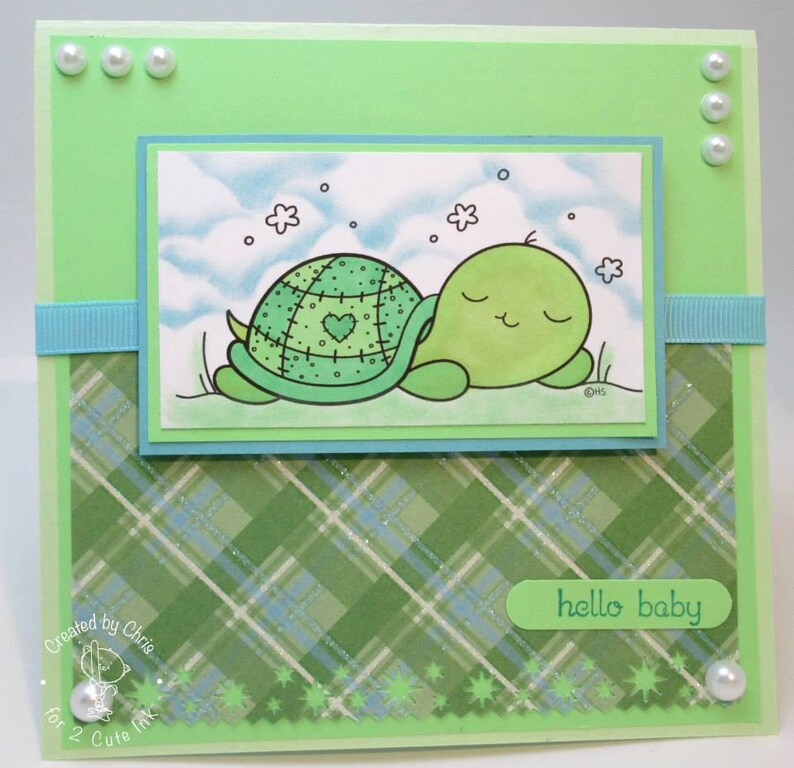 Sleeping Turtle Digital Stamp for Card Making Baby Turtle Printable Sleeping Turtle Stamp Printable Art for Coloring image 2