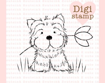 Buddy the Puppy Digital Stamp for Card Making, Paper Crafts, Scrapbooking, Hand Embroidery, Invitations, Stickers, Coloring Pages