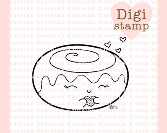 I Love Cinnamon Rolls Valentine Digital Stamp for Card Making, Paper Crafts, Scrapbooking, Invitations, Stickers, Coloring Pages
