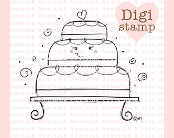 Cake My Love Digital Stamp for Wedding, Anniversary, or Birthday Card Making and Crafts