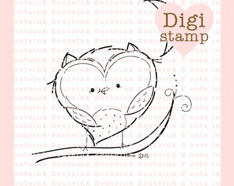 Night Owl Digital Stamp for Card Making, Paper Crafts, Scrapbooking, Hand Embroidery, Invitations, Stickers, Coloring Pages