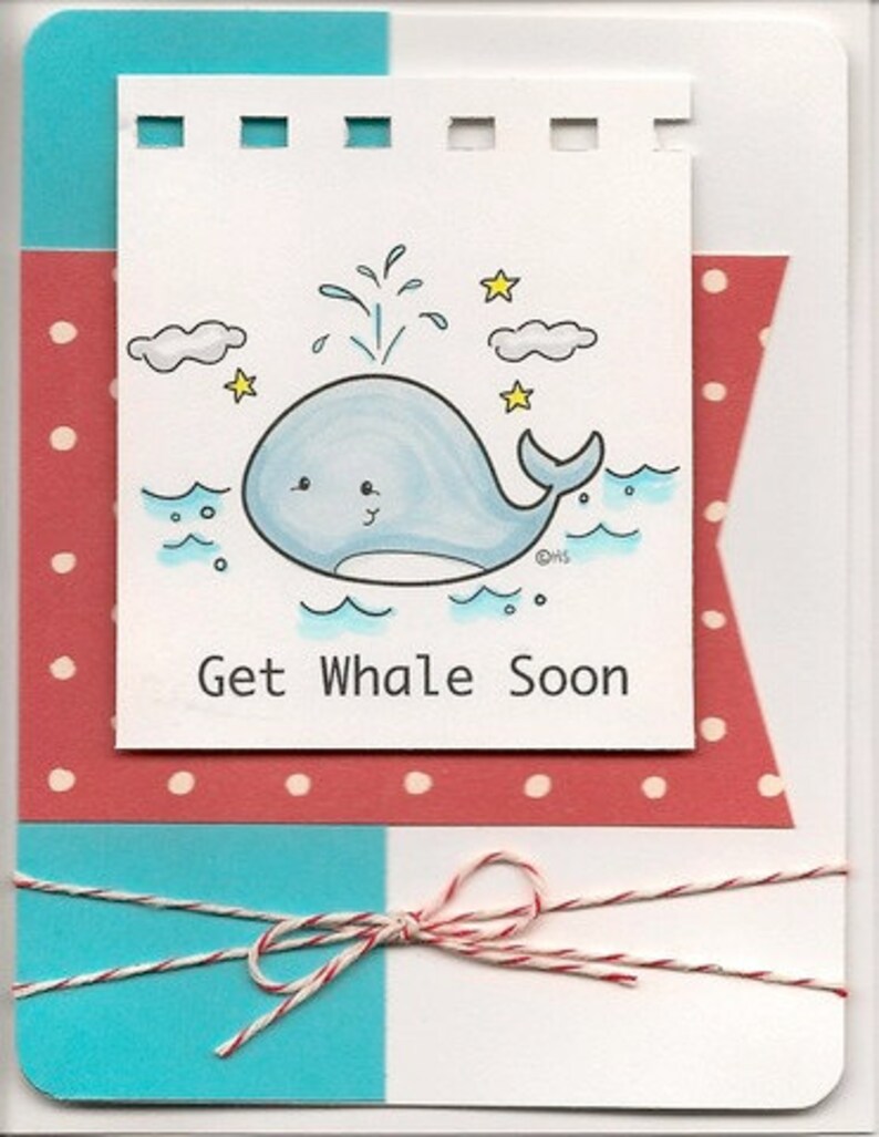 Whale Fun Digital Stamp for Card Making and Crafts image 2