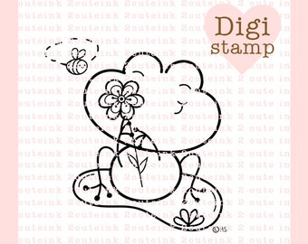 Sweet Froggie Digital Stamp For Card Making