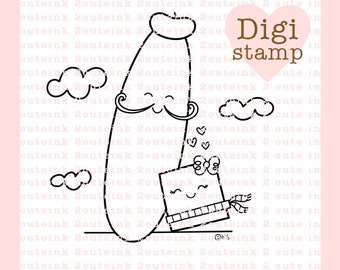 FrenchBread and Butter Digital Stamp - Love Stamp - Digital Love Stamp - Love Art -Valentine Card Supply - Valentine Craft Supply