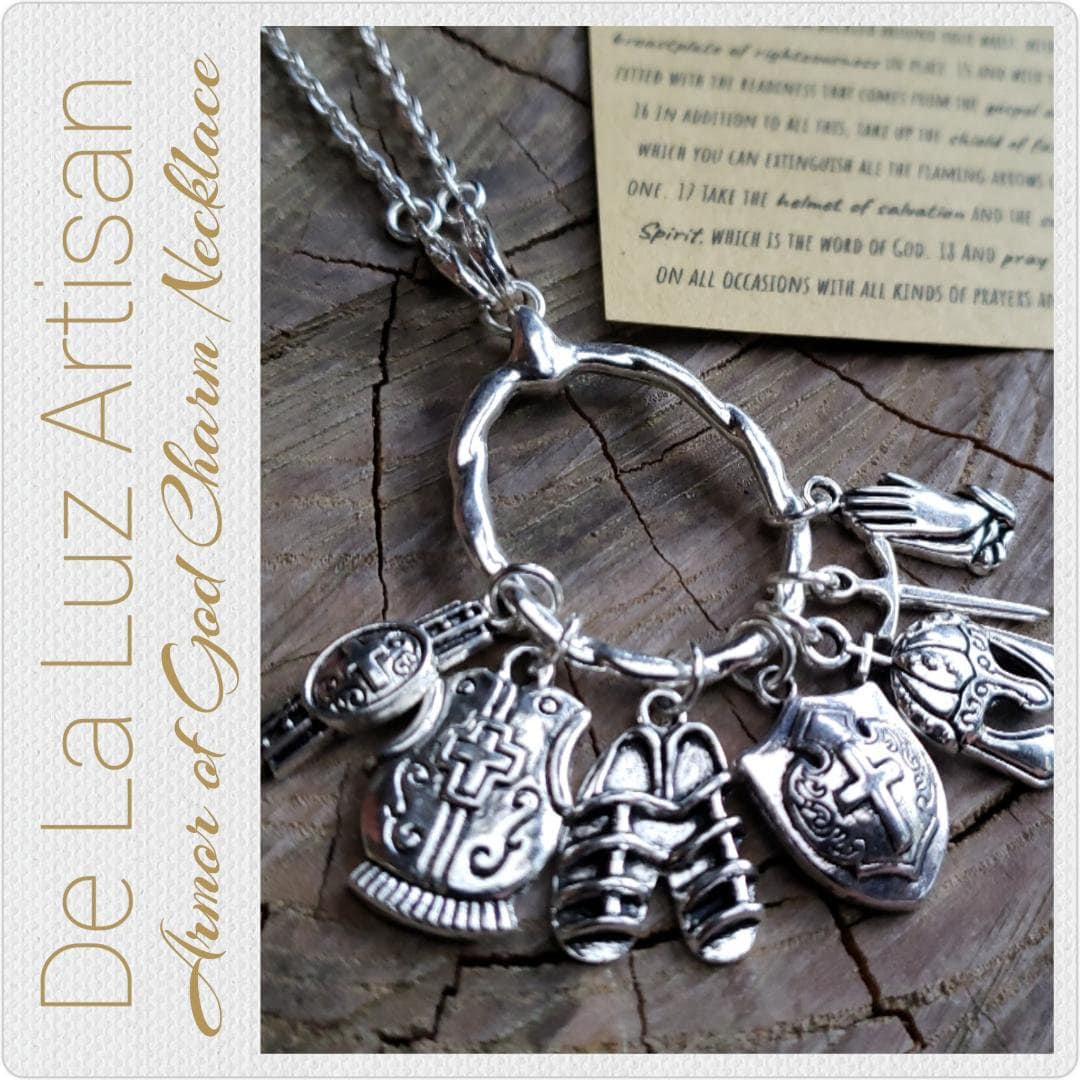 Bronze Armor of God Keychain Charms Ephesians Christian Warrior