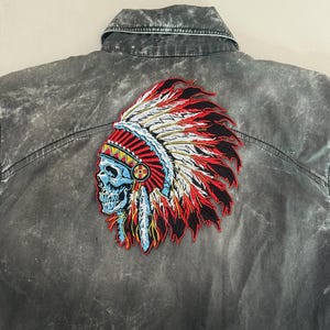 Skull art Indian danger Satan Devil Dead Dark night Symbol Embroidery iron-on Sew-on patches