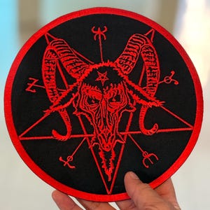 Skull Baphomet Pentagram Goat Belief Mystery Symbol Embroidery iron-on Sew-on patches