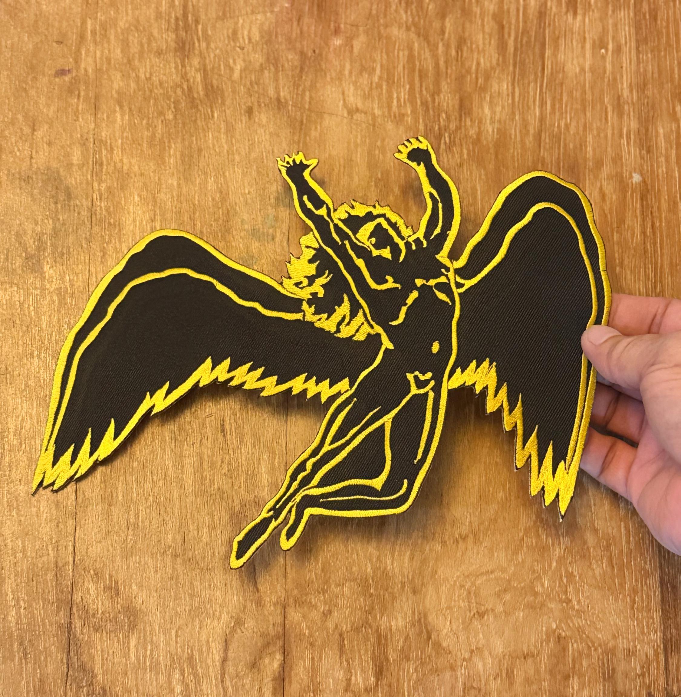 Winged Man Rising Logo Flying Man Winged Man Led Zeppelin Logo Symbol Embroidery Iron-on Sew ...