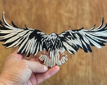 Eagle Art Hunters Prey Majestic Bird flying Symbol Embroidery iron-on Sew-on patches