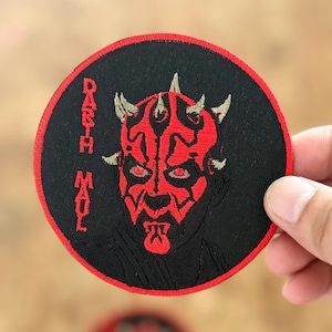 2Pcs. Lord Darth Maul Sith Face Jedi Star wars Symbol Embroidery iron-on Sew-on patches