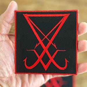 2Pcs. Sigil of Lucifer Leviathan Devil Seal of Satan Symbol Embroidery iron-on Sew-on patches