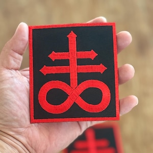 2Pcs. Sigil of Lucifer Leviathan Cross Devil Seal of Satan God Symbol Embroidery iron-on Sew-on patches