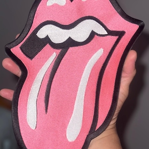 Languette grande taille Groupe Rolling Stones des années 60 phosphorescentes Patchs thermocollants à coudre