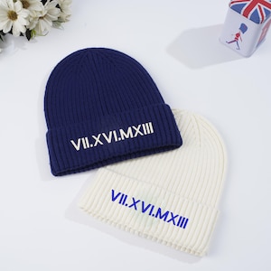 Personalized embroidered winter hat, warm hat,custom logo/text hat,classic winter hat for adults, anniversary, her/him, Valentine&#39;s Day gift