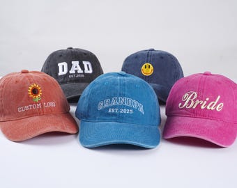 Embroidered personalized text, logo hats, custom content, vintage baseball caps, personalized bridesmaid hats, bachelorette party gifts