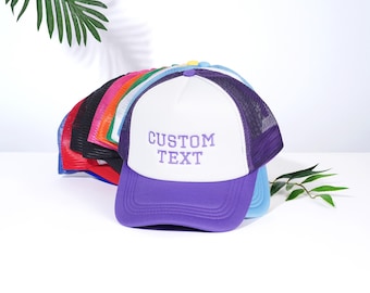 Customized text, 3D text, logo, embroidered foam trucker hat, unisex, gift for mom or dad, bachelorette party, her/him, holiday gift