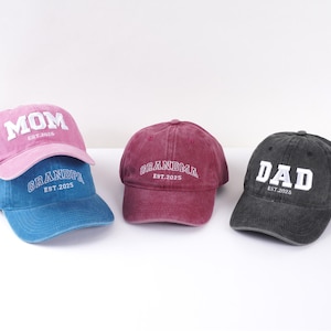 Customized text, 3D text embroidered hat, baseball cap, personalized hat, for new mom and dad, anniversary gifts, for bride, bachelorettes