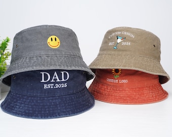 Custom bucket hat,embroidered text,logo,martini glass hats,custom women's gift,bachelorette party gifts,personalized girls travel smiley hat