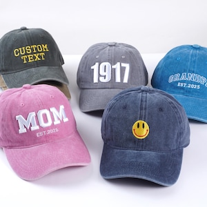 Embroidered hats 3D text, text, personalized dad hats Embroidered logo baseball caps Bachelorette hats Custom hats, unisex baseball caps