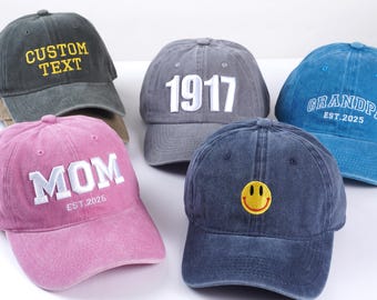 Embroidered hats 3D text, text, personalized dad hats Embroidered logo baseball caps Bachelorette hats Custom hats, unisex baseball caps