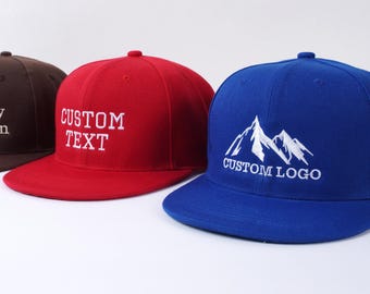 Personalized flat brim hats,custom embroidered hats,custom hats with text,logo, bachelor party hats, men's flat brim hats, gifts for friends