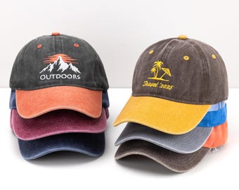 Personalized embroidered baseball cap,unisex,bridesmaid/groomsman,your text/logo,bachelorette party cap,two-tone retro hat,Father's Day gift