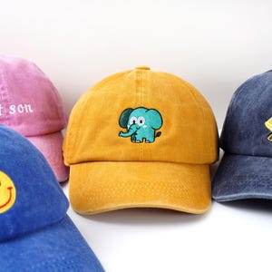 Customized children hats,embroidered text,logo baseball cap, personalized hat, washed hat,parent-child hats, birthday gift, Christmas gift