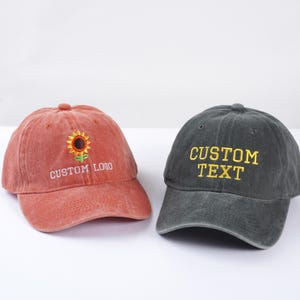 Individuelle Text, Logo gestickte Hüte, Vintage Baseball Caps, Junggesellenabschied Geschenke, Geschenke für Mama und Papa, Jubiläen, Geburtstage