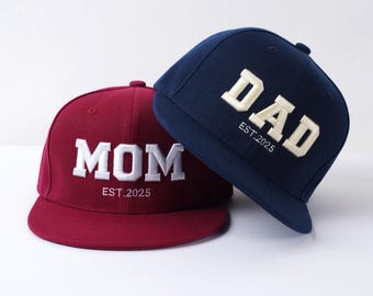 Embroidered flat brim hat, baseball cap,custom text and logo,suitable for dad,mom, grandpa,grandma,uncle, aunt,family party hat,Holiday Gift