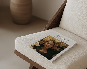 Minimal Softcover Book Mockup: Lifestyle magazine Branding PSD Template (Photoshop Only)