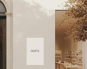Modern Shopfront Mockup: Cosmetic Store Branding (PSD)