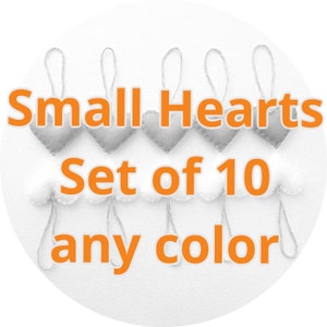 10 Felt Heart Valentine Ornaments Eco-Friendly Recycled Felt Christmas Ornaments, customize your colors