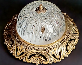 Vintage ceiling chandelier WORKING Plafond lamp  Collectible lamp with glass Art Nouveau lighting Home decor Housewarming gift