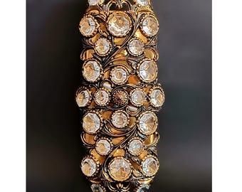 Collectible brass sconce Night light sconce Wall mounted lamp Housewarming gift Home decoration Vintage lamp Crystal drops