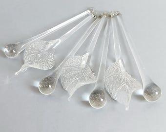 Chandelier part ornaments Murano glass Leaf or drop shaped lamp part Sconce boho glass teardrops Rare glass droplets Crystal replacements