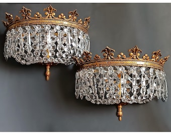 Set of 2 sconce Pair of collectible lamps Night light sconce Wall mounted lamp Housewarming Christmas gift  Home decoration Imperial style