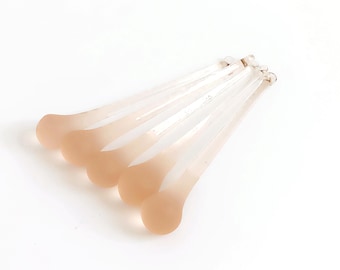Set of 5 Murano chandelier part ornament Boho matte glass teardrops Drop shaped lamp parts Rare glass drops Glass replacement supplies