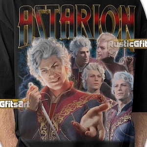 ASTARION BALDUR&#39;S GATE Shirt, Astarion Custom T-Shirt, Baldur&#39;s Gate 3 Vintage Retro Tribute Merch, Funny Astarion Ancunín BG3 Tee Fans Gift